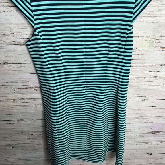 Lilly Pulitzer Briella Dress Aqua Navy Stripe size large - Picture 4 of 9